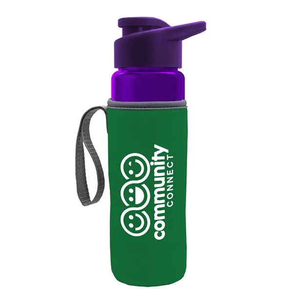 24 oz. Transparent Sports bottle with drink-thru lid  & Caddy... from ASI 40480 Koozie Group