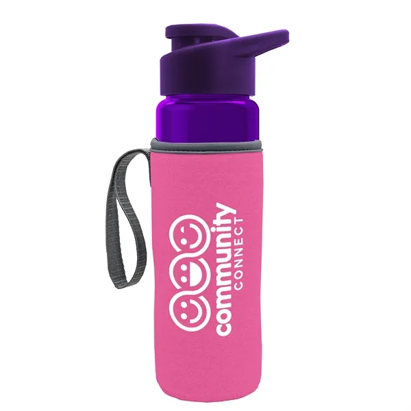 24 oz. Transparent Sports bottle with drink-thru lid  & Caddy... from ASI 40480 Koozie Group
