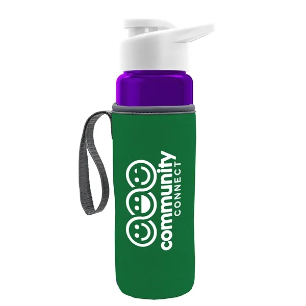 24 oz. Transparent Sports bottle with drink-thru lid  & Caddy... from ASI 40480 Koozie Group