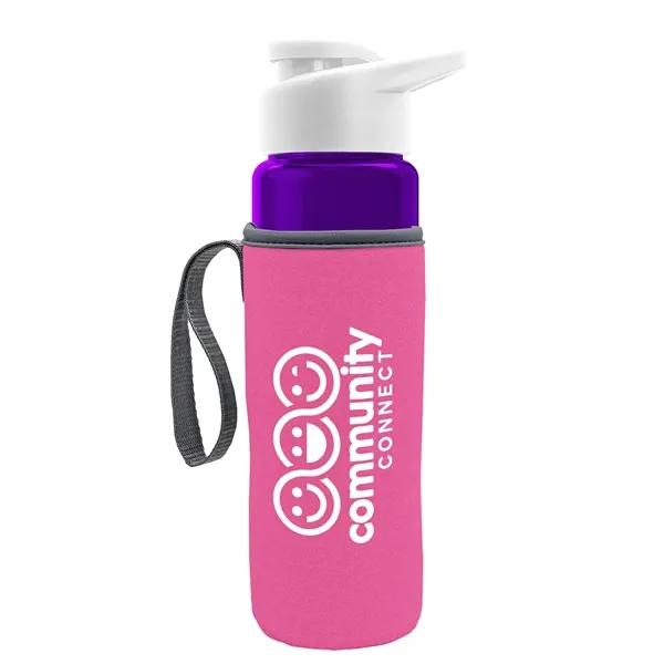 24 oz. Transparent Sports bottle with drink-thru lid  & Caddy... from ASI 40480 Koozie Group