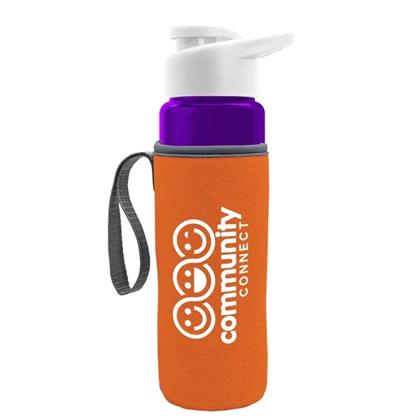 24 oz. Transparent Sports bottle with drink-thru lid  & Caddy... from ASI 40480 Koozie Group