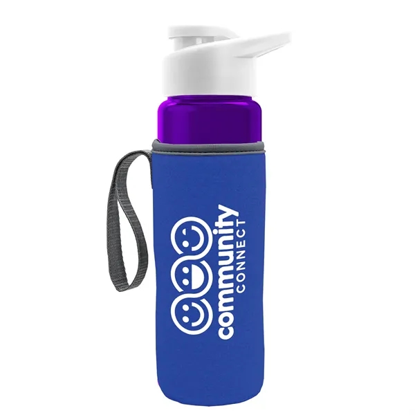 24 oz. Transparent Sports bottle with drink-thru lid  & Caddy... from ASI 40480 Koozie Group