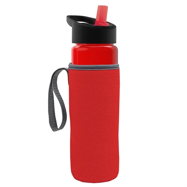 24 Oz Bottle- Flip Straw Lid & Insulator Caddy... from ASI 40480 Koozie Group