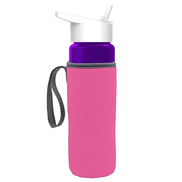 24 Oz Bottle- Flip Straw Lid & Insulator Caddy... from ASI 40480 Koozie Group