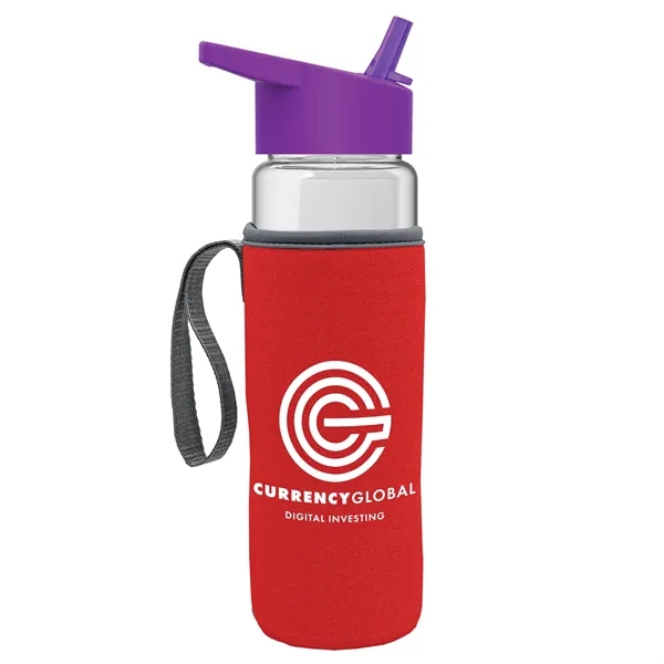 24 Oz Bottle- Flip Straw Lid & Insulator Caddy... from ASI 40480 Koozie Group