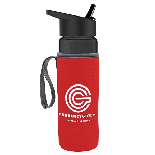 24 Oz Bottle- Flip Straw Lid & Insulator Caddy... from ASI 40480 Koozie Group
