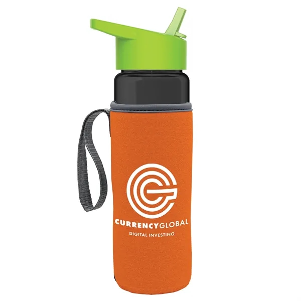 24 Oz Bottle- Flip Straw Lid & Insulator Caddy... from ASI 40480 Koozie Group
