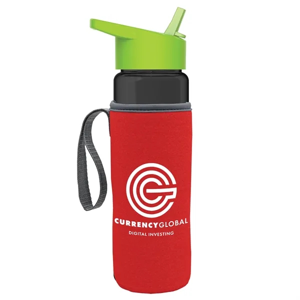 24 Oz Bottle- Flip Straw Lid & Insulator Caddy... from ASI 40480 Koozie Group