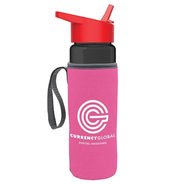 24 Oz Bottle- Flip Straw Lid & Insulator Caddy... from ASI 40480 Koozie Group