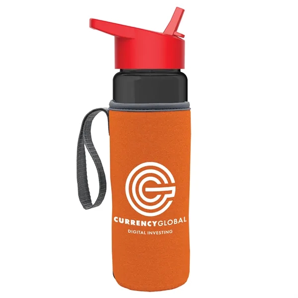 24 Oz Bottle- Flip Straw Lid & Insulator Caddy... from ASI 40480 Koozie Group
