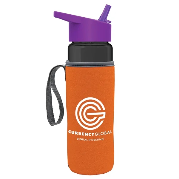 24 Oz Bottle- Flip Straw Lid & Insulator Caddy... from ASI 40480 Koozie Group