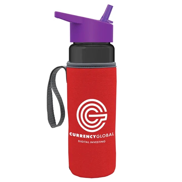 24 Oz Bottle- Flip Straw Lid & Insulator Caddy... from ASI 40480 Koozie Group