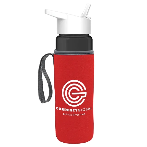 24 Oz Bottle- Flip Straw Lid & Insulator Caddy... from ASI 40480 Koozie Group