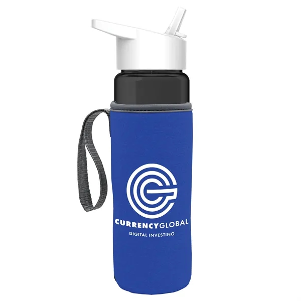 24 Oz Bottle- Flip Straw Lid & Insulator Caddy... from ASI 40480 Koozie Group