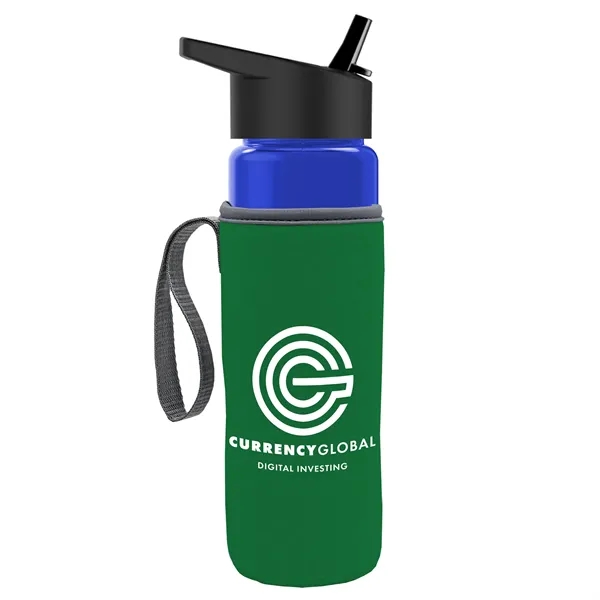 24 Oz Bottle- Flip Straw Lid & Insulator Caddy... from ASI 40480 Koozie Group