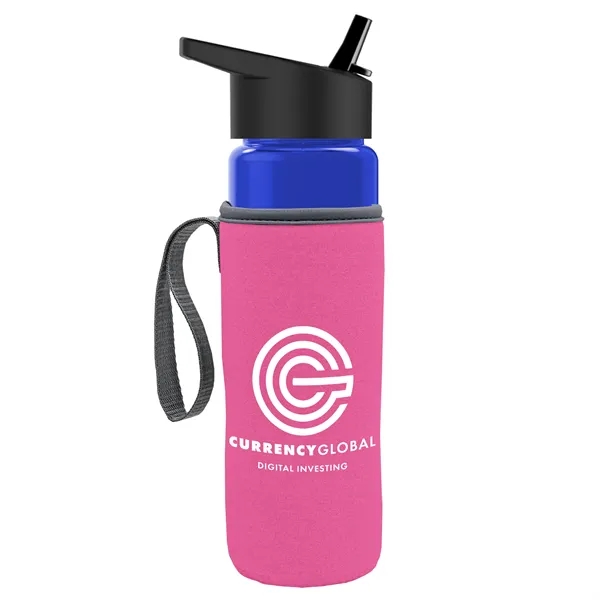 24 Oz Bottle- Flip Straw Lid & Insulator Caddy... from ASI 40480 Koozie Group