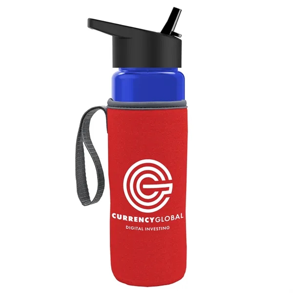 24 Oz Bottle- Flip Straw Lid & Insulator Caddy... from ASI 40480 Koozie Group