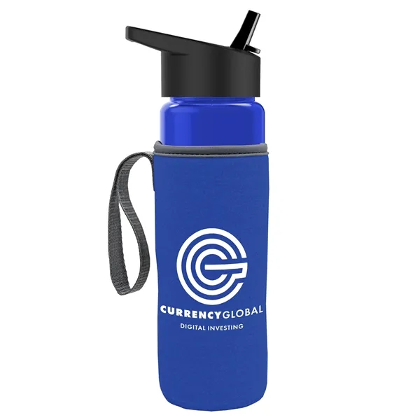24 Oz Bottle- Flip Straw Lid & Insulator Caddy... from ASI 40480 Koozie Group