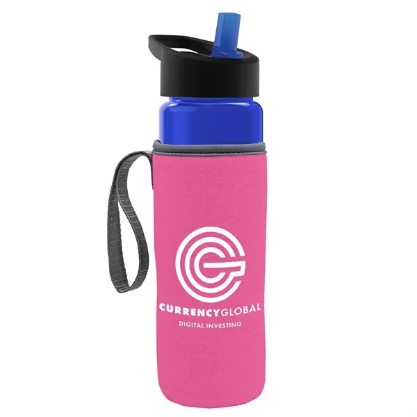 24 Oz Bottle- Flip Straw Lid & Insulator Caddy... from ASI 40480 Koozie Group