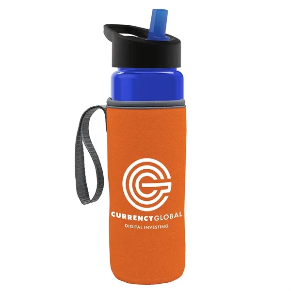 24 Oz Bottle- Flip Straw Lid & Insulator Caddy... from ASI 40480 Koozie Group
