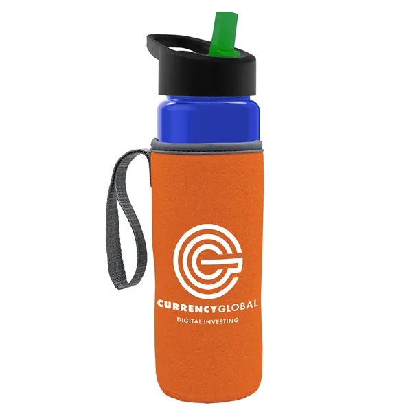 24 Oz Bottle- Flip Straw Lid & Insulator Caddy... from ASI 40480 Koozie Group