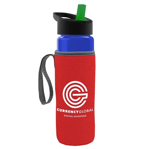 24 Oz Bottle- Flip Straw Lid & Insulator Caddy... from ASI 40480 Koozie Group