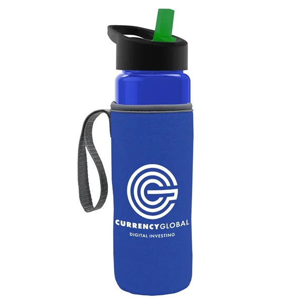 24 Oz Bottle- Flip Straw Lid & Insulator Caddy... from ASI 40480 Koozie Group