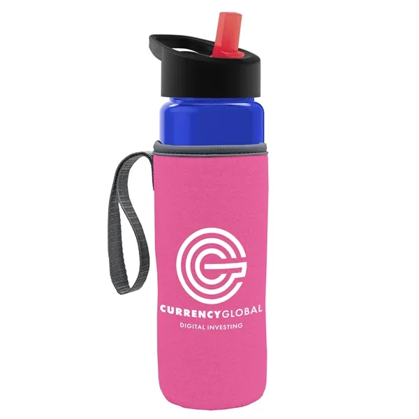 24 Oz Bottle- Flip Straw Lid & Insulator Caddy... from ASI 40480 Koozie Group