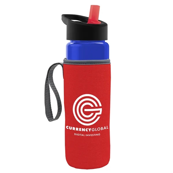 24 Oz Bottle- Flip Straw Lid & Insulator Caddy... from ASI 40480 Koozie Group