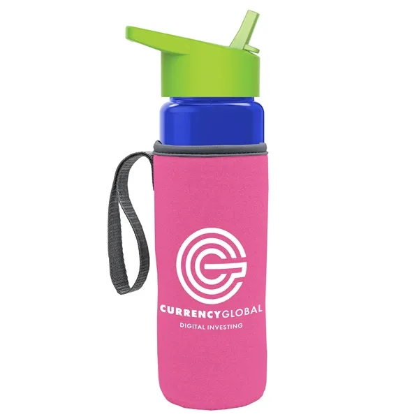 24 Oz Bottle- Flip Straw Lid & Insulator Caddy... from ASI 40480 Koozie Group
