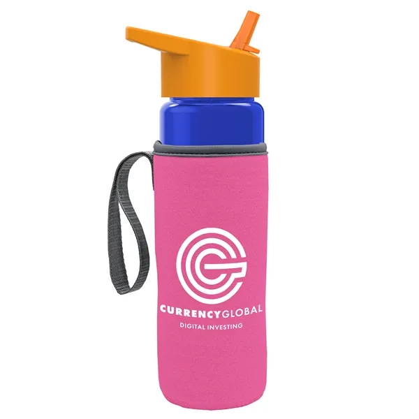 24 Oz Bottle- Flip Straw Lid & Insulator Caddy... from ASI 40480 Koozie Group