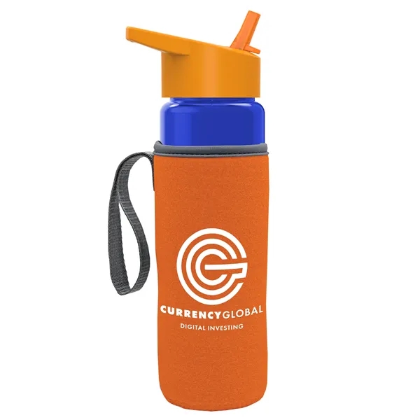 24 Oz Bottle- Flip Straw Lid & Insulator Caddy... from ASI 40480 Koozie Group