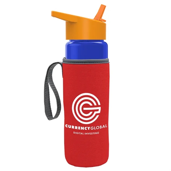 24 Oz Bottle- Flip Straw Lid & Insulator Caddy... from ASI 40480 Koozie Group