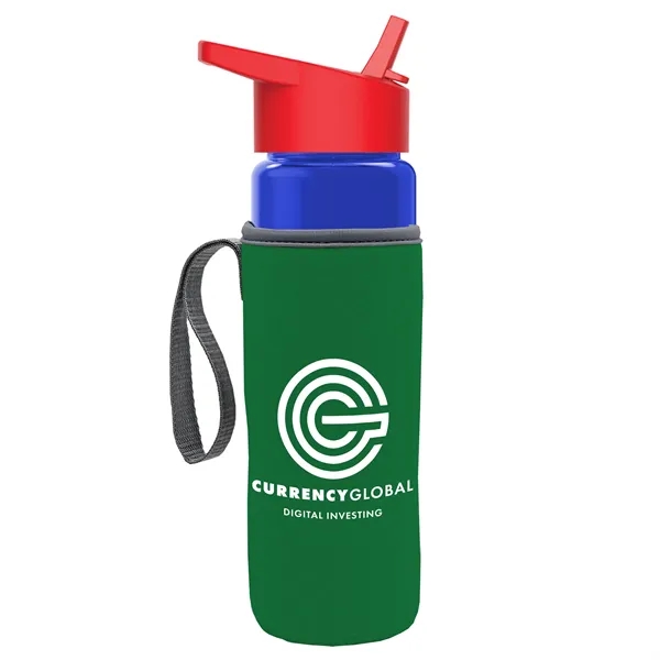 24 Oz Bottle- Flip Straw Lid & Insulator Caddy... from ASI 40480 Koozie Group