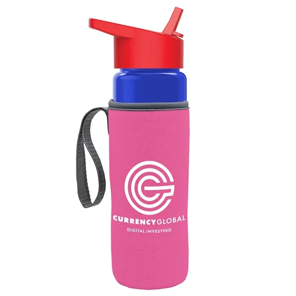 24 Oz Bottle- Flip Straw Lid & Insulator Caddy... from ASI 40480 Koozie Group
