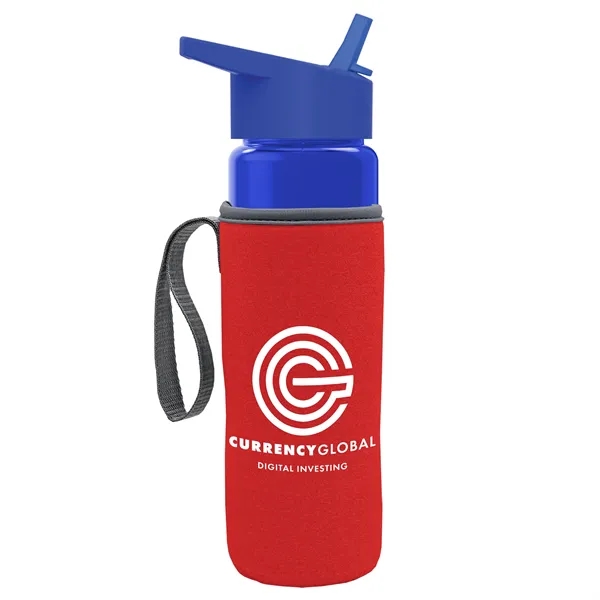 24 Oz Bottle- Flip Straw Lid & Insulator Caddy... from ASI 40480 Koozie Group