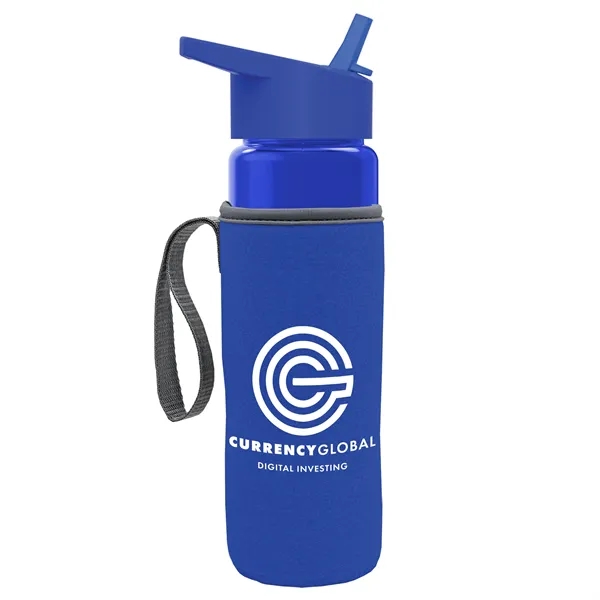 24 Oz Bottle- Flip Straw Lid & Insulator Caddy... from ASI 40480 Koozie Group