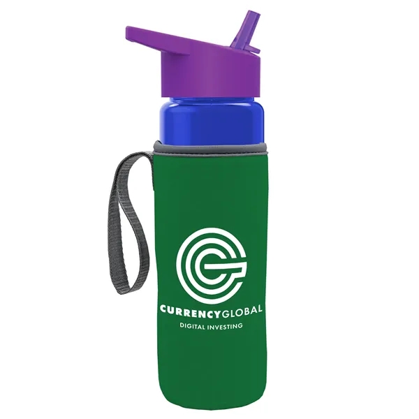 24 Oz Bottle- Flip Straw Lid & Insulator Caddy... from ASI 40480 Koozie Group