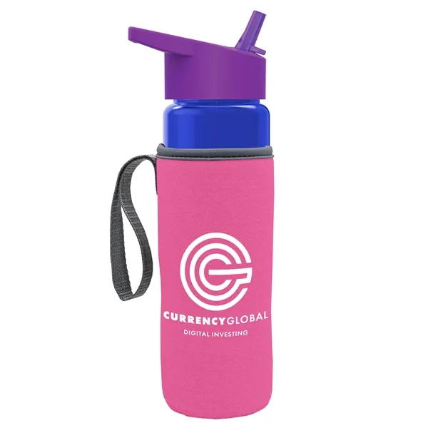 24 Oz Bottle- Flip Straw Lid & Insulator Caddy... from ASI 40480 Koozie Group