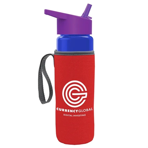 24 Oz Bottle- Flip Straw Lid & Insulator Caddy... from ASI 40480 Koozie Group