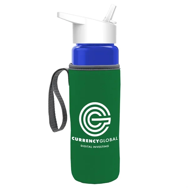 24 Oz Bottle- Flip Straw Lid & Insulator Caddy... from ASI 40480 Koozie Group