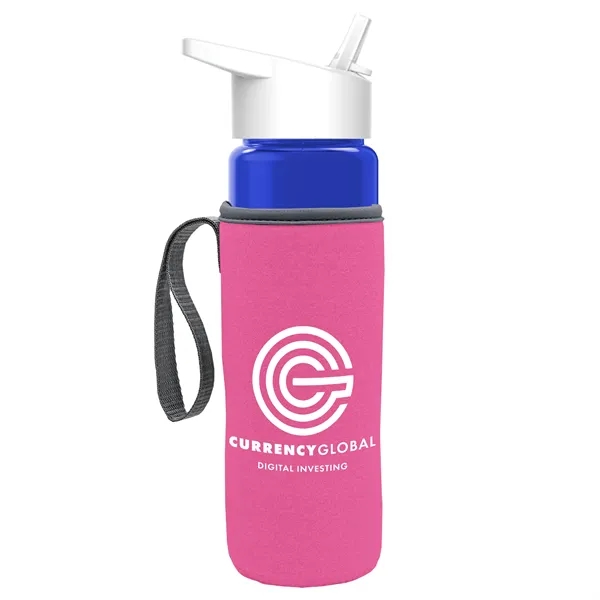24 Oz Bottle- Flip Straw Lid & Insulator Caddy... from ASI 40480 Koozie Group