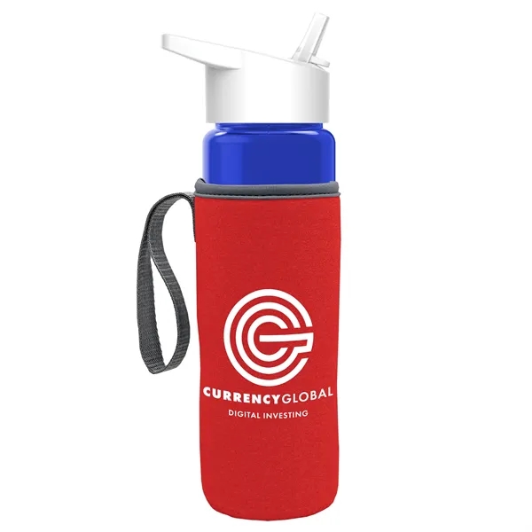 24 Oz Bottle- Flip Straw Lid & Insulator Caddy... from ASI 40480 Koozie Group