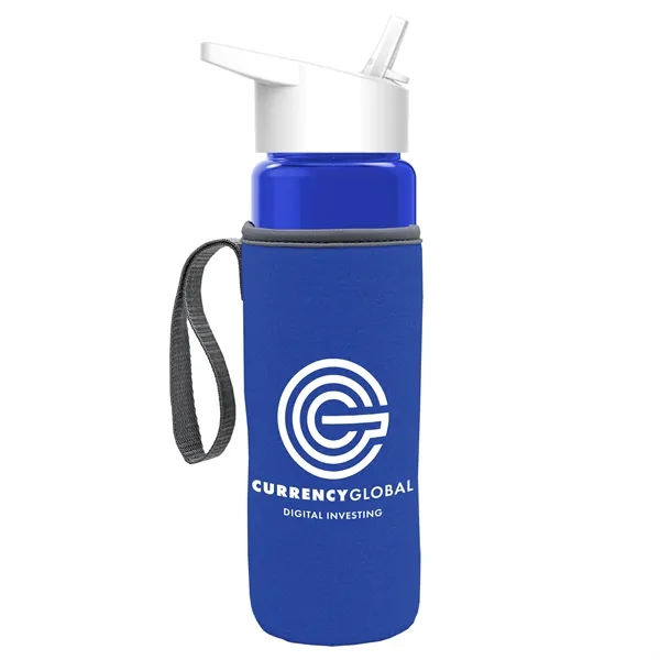 24 Oz Bottle- Flip Straw Lid & Insulator Caddy... from ASI 40480 Koozie Group