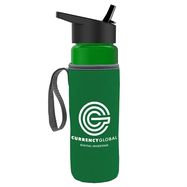 24 Oz Bottle- Flip Straw Lid & Insulator Caddy... from ASI 40480 Koozie Group