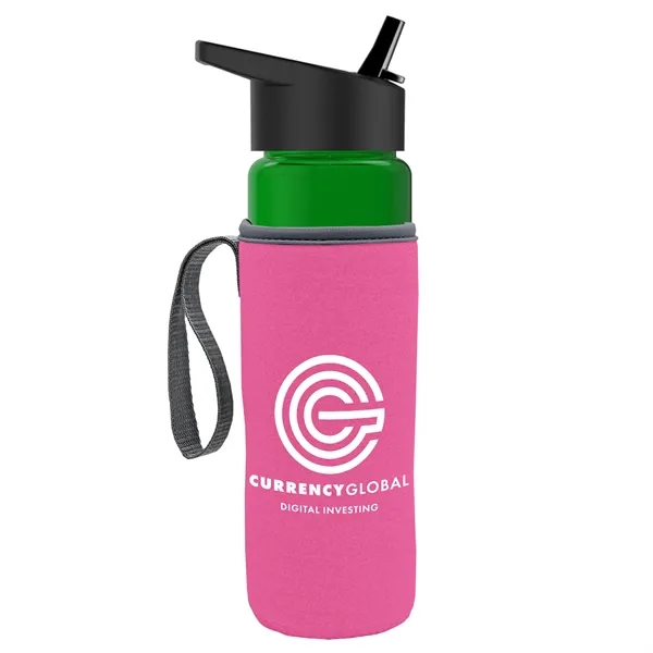 24 Oz Bottle- Flip Straw Lid & Insulator Caddy... from ASI 40480 Koozie Group