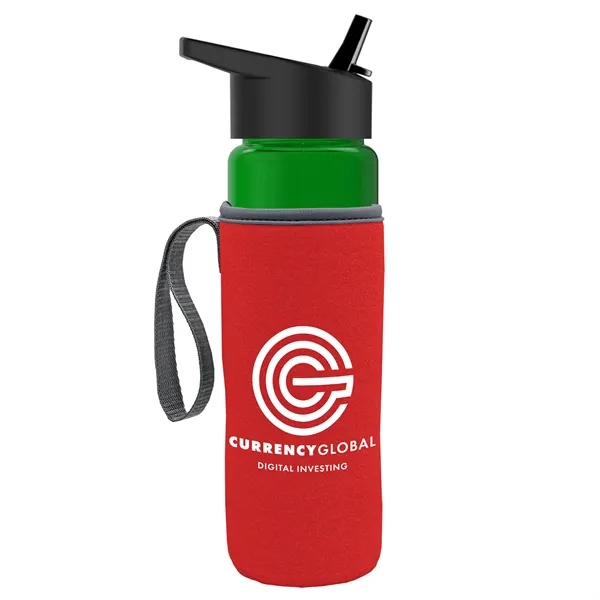 24 Oz Bottle- Flip Straw Lid & Insulator Caddy... from ASI 40480 Koozie Group