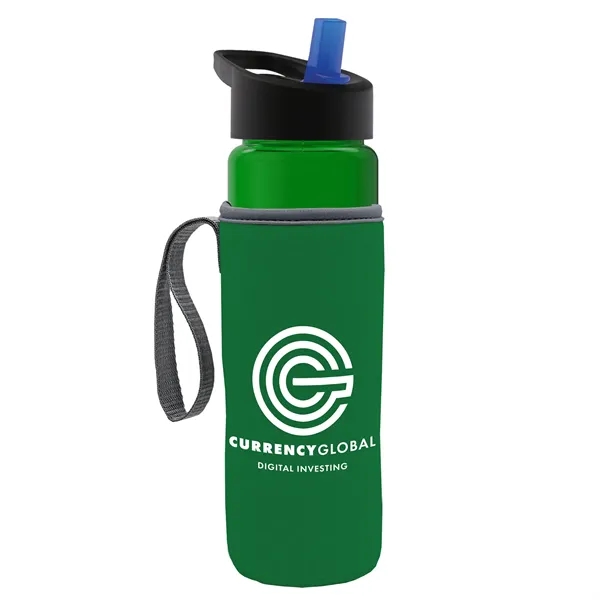 24 Oz Bottle- Flip Straw Lid & Insulator Caddy... from ASI 40480 Koozie Group