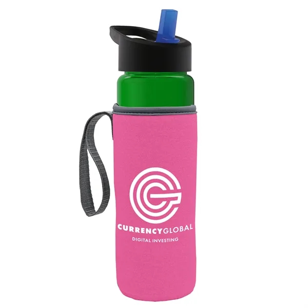 24 Oz Bottle- Flip Straw Lid & Insulator Caddy... from ASI 40480 Koozie Group