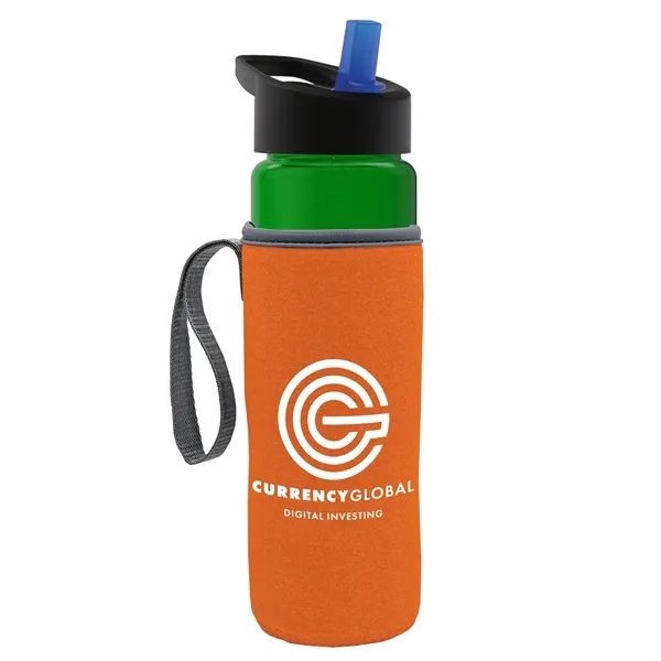 24 Oz Bottle- Flip Straw Lid & Insulator Caddy... from ASI 40480 Koozie Group
